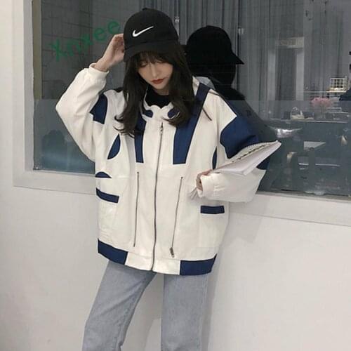 JXnxee Women Harajuku All-match Trendy Hip Hop Long Sleeve Loose Casual Women Clothing Korean Style Students Spring