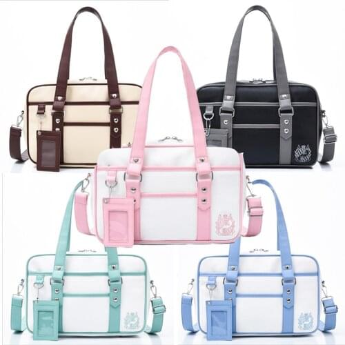 Lovely Japanese School Students Bags JK Bag PU Leather Girl Briefcase Bookbag Travel Messenger Bags Shoulder Bags