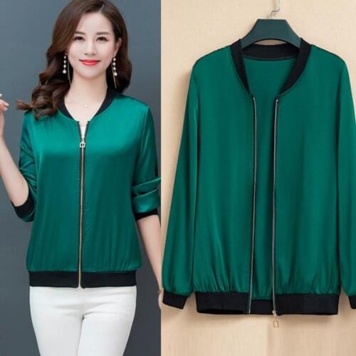 2020 Fashion Thin Jacket Women Autumn Baseball uniform Plus size Short Coat Long Sleeve Basic Jackets Loose Female Outwear