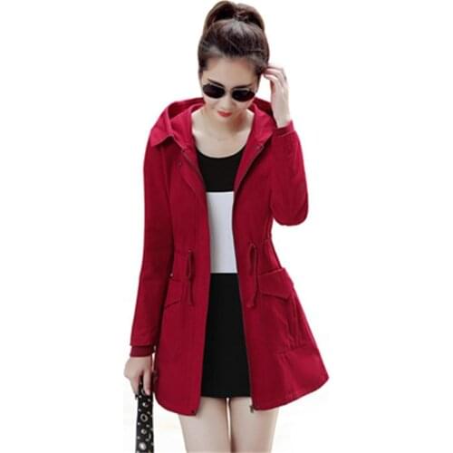 Fashion windbreaker women autumn New high-quality plus size 4XL Casual slim cotton hooded windbreaker womens coat women jacket