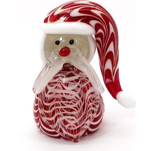 Murano Glass Santa Claus Figurines Miniature Mascot Collection Festival Xmas Beautiful Craft Gifts For Kids Home Decor Ornaments