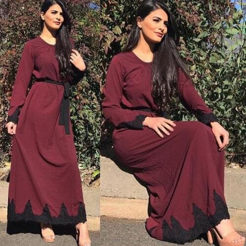 Vestido 2020 Abaya Robe Muslim Dress Dubai Arabic Women Long Lace Hijab Elbise Djellaba Moroccan Kaftan Turkey Islamic Clothing