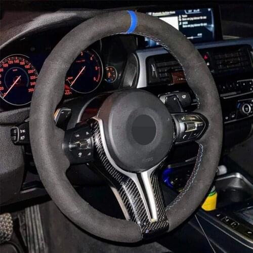 Soft Black Suede Leather Car Steering Wheel Cover For BMW F30 M Sport F87 M2 F80 M3 F82 M4 M5 F12 F13 M6 F85 X5 M F86 X6 F33