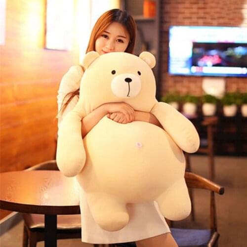 Fancytrader soft giant teddy bear toys huge plush stuffed animals bears pillow doll white brown birthday christmas gift