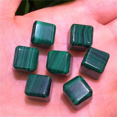 Natural crystal hand-carved malachite cube tumble healing stone for home decoration