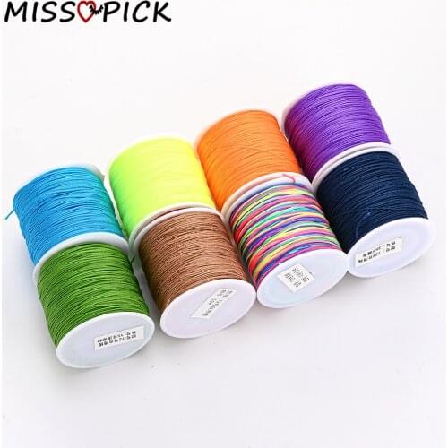 0.8mm 95m/0.4mm 190m Multicolor Nylon Beading Thread Cord String for DIY Making Bracelet Necklace Handmade Craft Accessories