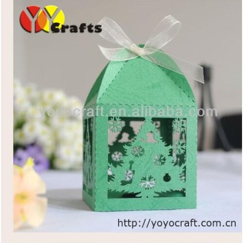 2017 newest design chrismas favor good quality mini green chocolate box