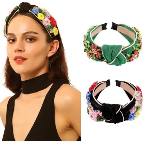 Retro Baroque Tiara Headbands Women Flower Bee Hair Band Crystal Rhinestone Hairband Palace Crown Bohemia Headwear Hair Jewelry