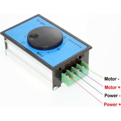 PWM DC Motor Speed Regulator Brush Motor 20A High Power Switch Reducer Slow Start Current Limit DC 10V-60V 12V 36V 48V