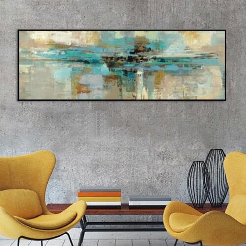 Modern Abstract Landscape Long Canvas Print Painting High Definition Wall Canvas Painting Pictures for Living Room Unstretched