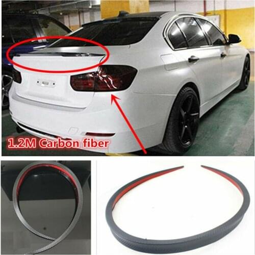 Hot Sale Universal 1.2M Car Rear Wing Lip Spoiler Tail Trunk Roof Trim Carbon Fiber Look Car Spoiler
