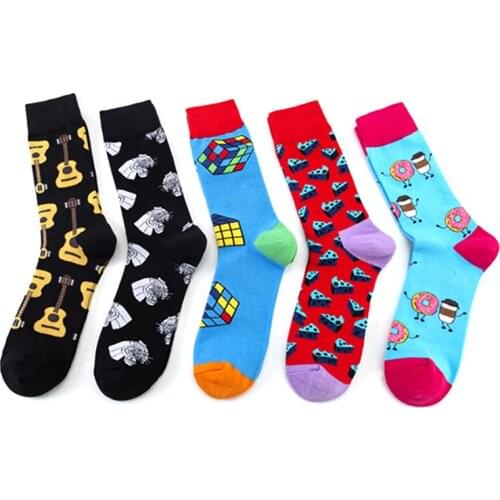 Vintage Womens Socks New 2021 Fashion Casual Breathable Art Printing Pattern Mens Home Apparel Female Middle Tube Cotton Sock