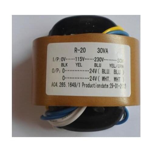 115V/230V 30W high quality R Core Transformer 24V+24V