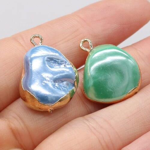 Natural Irregular Shaped Gold-plated Mother of Pearl Shell Pendant DIY Necklace Bracelet Earring Jewelry Accessories Loose Beads