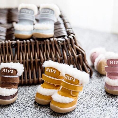 4pcs Pet Dog Shoes Winter Dog Boots Socks Anti-slip Puppy Cat Rain Snow Booties Footwear For Small Dogs Chihuahua Winter Dog New