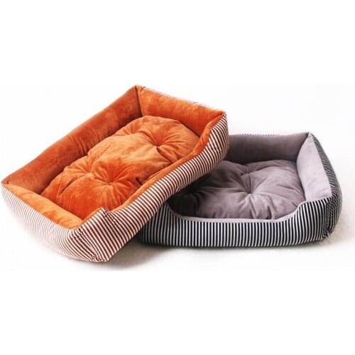 Autumn Winter New Dog Bed Mat Cat Nest Teddy Golden Hair Dog Stripes Pet Litter Manufacturers Direct Sale Warm Hand Machine Wash