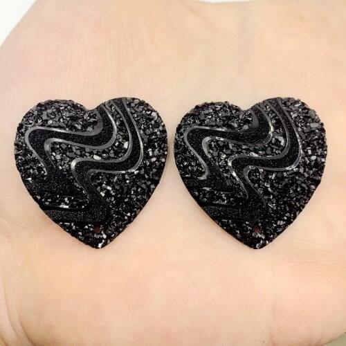 10pcs 33mm Crystal AB Resin Flatback Rhinestones heart Crystal Stones Sew On Scrapbook Strass for DIY Crafts