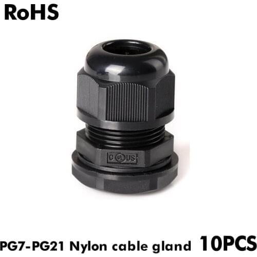 10 pcs Rohs Certification IP68 PG7 3-6.5mm Waterproof Nylon Cable Gland Waterproof