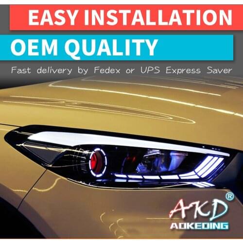 2 PCS Car Parts Goods For Hyundai Tucson 2015-2018 Head lamp LED Headlight LED Dual Projector