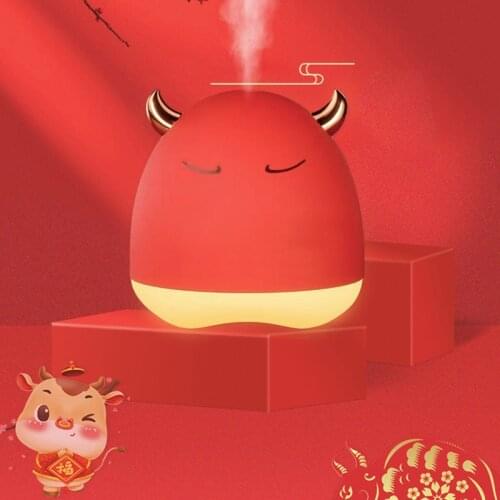 280ml Humidifier Spray Diffuser Silent Cute Pet Bull USB Air Aroma Diffuser For Bedroom Car Home Office LED Night Light Gift