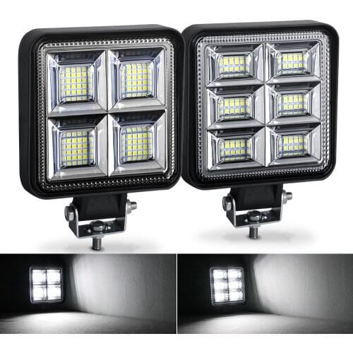 2X 144W 192W LED Work Light Bar Worklight 48LED 42MM Offroad Spot Beam Fog Lights for 4X4 Truck Tractor Boat 4WD SUV ATV 12V 24V