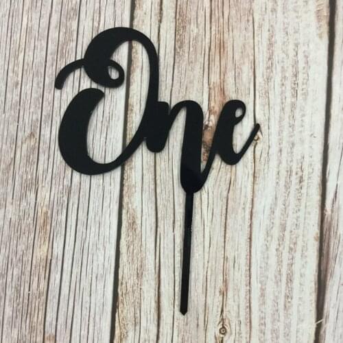 5pcs one first birthday cake topper and 1st birthday acrylic cake topper