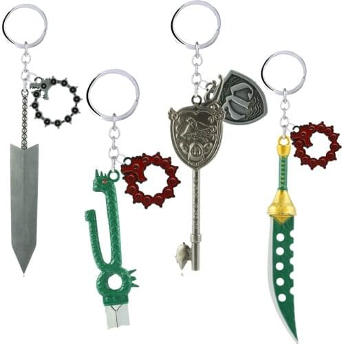 Anime The Seven Deadly Sins Keychains LostBane Dragon Shield Key Holder Ring Nanatsu no Taizai Cosplay Props Pendant Men Jewelry
