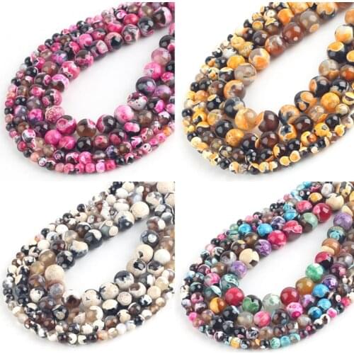 Natural Stone Red Fire Agates Beads Round Loose Spacer Beads For Jewelry Making Bracelets 15''Inches 6/8/10/12mm Stone Beads