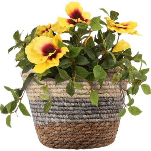 Flower Basket Plant Pot Unfoldable Indoor Stand 1pcs With Plastic Lining Natural Rattan Garden Pots