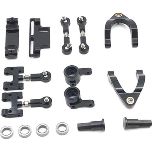 For WPL D12 1/10 RC Truck Car Metal Upper Lower Swing Arm Steering Cup with Axle Shaft Set Upgrade Parts Accessories