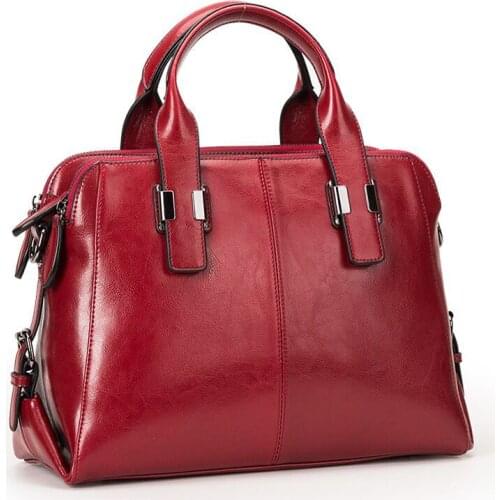 European And American Fashion Leather New Contracted Cowhide Luxury Retro Luxury Versatile Lady Leather Shoulder Bags