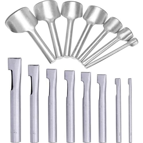 LMDZ Leather Tools Craft Half Round Cutter Punch Oval Shape Leather Craft Hole Punch Set Belt Watch Band for Leather Working