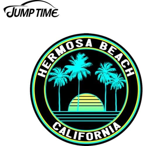 JumpTime 13 x 13cm HERMOSA BEACH CALIFORNIA SURF OCEAN SURFING SURFER SURFBOARD Car Stickers and Decals Scratch-Proof Graphics