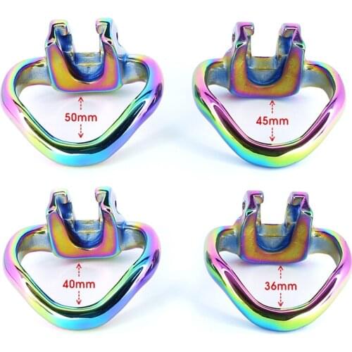 HT V3 Rainbow BDSM Bondage Fetish Penis Ring Cock Cage Accessories Delay Ejaculation Penis Ring 18+ Adult Sex toys Accessories