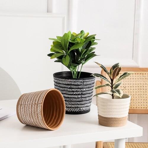 Nordic Ceramic Potted Creative Decorative Flower Pots Household Multi-color Cylindrical Garden Craft Ornaments Green Plant Pots