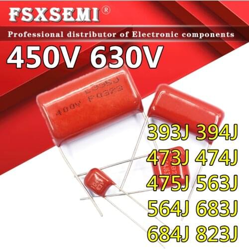 10pcs CBB22 polypropylene film capacitor 450V 630V 393J 394J 473J 474J 475J 563J 564J 683J 684J 823J 0.47uf 0.047uf