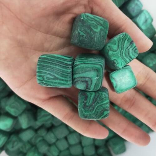 Beautiful Malachite Crystal Tumble Stones Polished Ice Cube Stone Healing Chakra Reiki Stone As Gift
