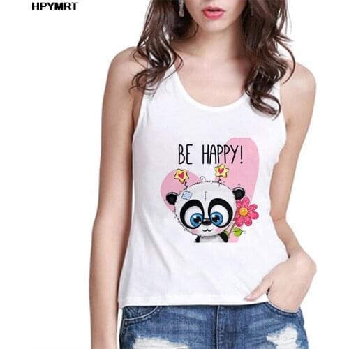 Summer Cute Panda printing Tank Tops Oversize Casual Harajuku Kawaii Graphics Sleeveless Tee Women Fashion Vest Female Clothes