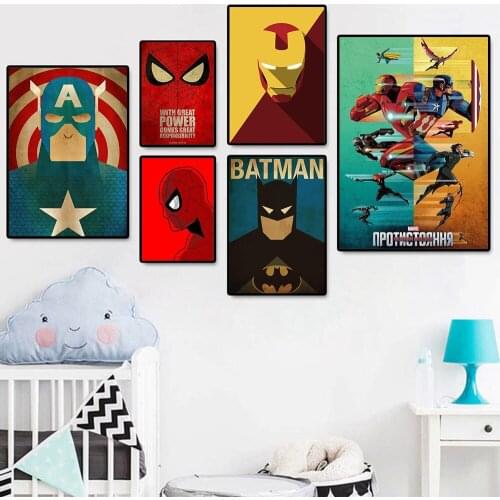 Avengers Marvel Comics Superhero Posters Fashion Wall Art HD Print Canvas Painting for Living Room KidS Bedroom Decor Pictures