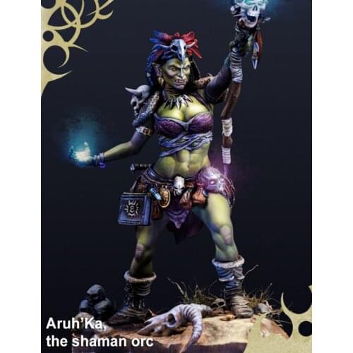 Unpainted Kit 1/24 75mm THE SHAMAN ORC woman soldier 75mm Resin Figure miniature garage kit