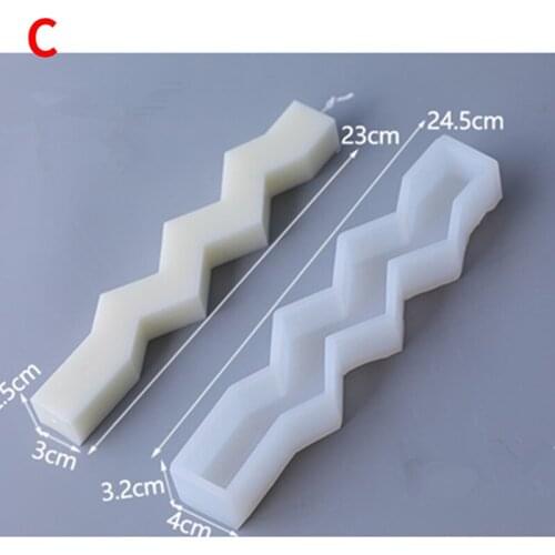 Irregular Shaped Strip Candle Silicone Mold European Simple Candle Home Decor Candle Chocolate Cake Baking Mold Resin Mold
