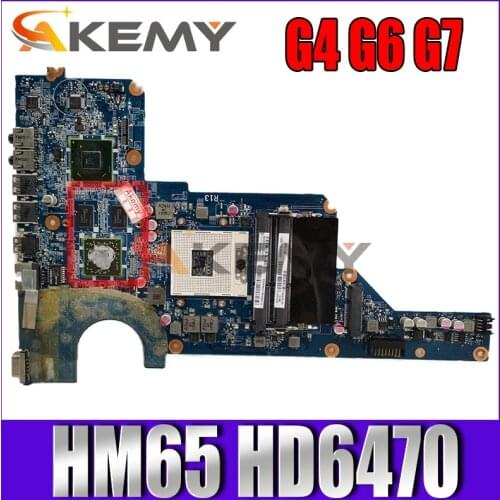 Original 650199-001 DA0R13MB6E0 for HP Pavilion G4 G6 G7 R13 laptop motherboard 636375-001 HM65 HD6470 main board