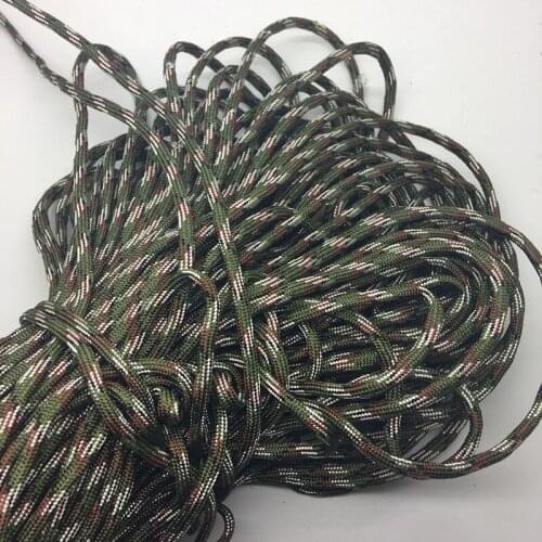 10Yards/Lot Mix color Paracord Bracelets Rope 7 Strand Parachute Cord CAMPING HiKING Armygreen+White+Black