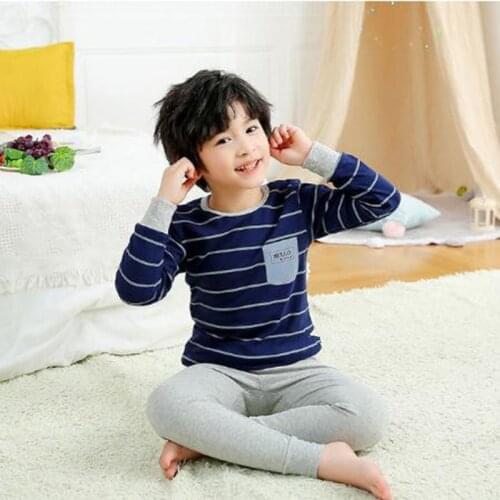 Kids Pajamas Boys Pyjama Sets Autumn Children Cotton Sleepwear Baby Girls Clothing Suit Top Pants Winter Nightwear 2- 13Years