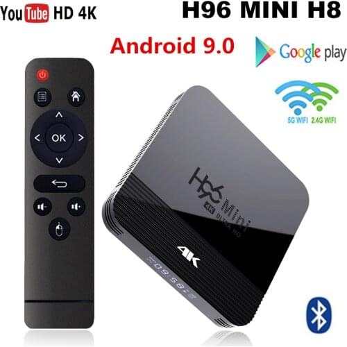 Smart TV Box H96 Mini H8 Android 9.0 2G 16G RK3228A 2.4G/5G Dual WIFI BT4.0 4K HD Set Top Box Google Youtube Smart Media Player