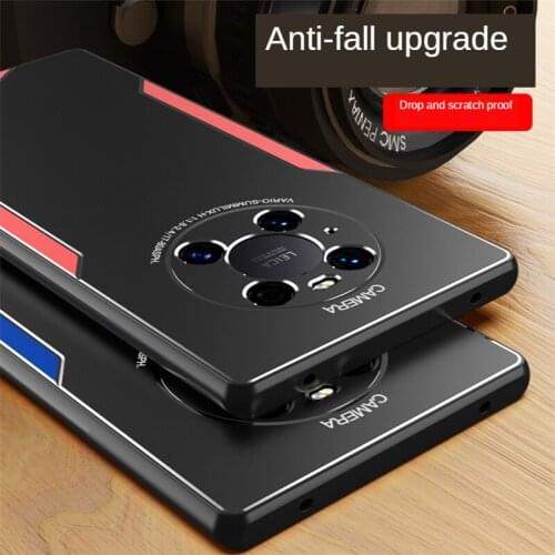 For Huawei Mate 40 Pro P30 P40 Pro Plus Nova 8 SE 7 6 5T 5i 4E Soft TPU Frame Shockproof Case Aluminum Alloy Matte Back Cover