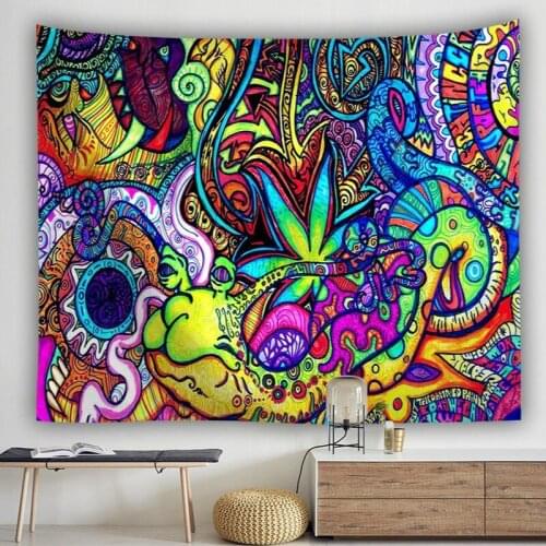 Psychedelic Wall Tapestry Wall Hanging Huge Mushroom House Hippie Tapestry Mandala Wall Carpet Blanket Fairyland Boho Home Decor