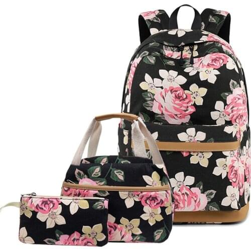 3pcs/set Printing School Bags For Teenagers Lovely Backpack Schoolbag Women Shoulders Backpacks Girls School Student Mochila