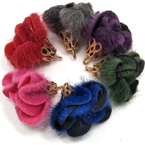 90pcs Small Tassel about 20mm Colorful Cloth Flower Tassels DIY Jewelry Making Earring Findings Accessory Necklace Pendant