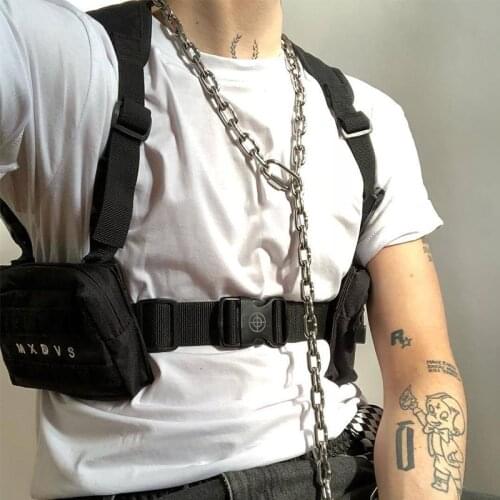 Tactical Unisex Chest Rig Bag Streetwear Chest Bag Functional Tooling Hip Hop Vest Bags Two Pockets Men Fanny Pack Kanye West
